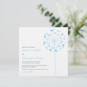 Blue Dandelion Blume Liebe Einladung Hochzeit (Stehend Vorderseite)