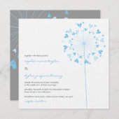 Blue Dandelion Blume Liebe Einladung Hochzeit (Vorne/Hinten)