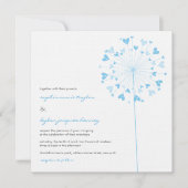 Blue Dandelion Blume Liebe Einladung Hochzeit (Vorderseite)