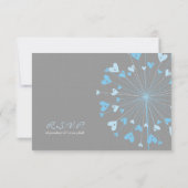 Blue Dandelion Blume Liebe Wedding RSVP Card Karte (Rückseite)