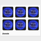 Blue Dandelion Happy Birthday Sticker (Blatt)