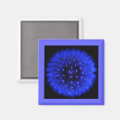 Blue Dandelion Puff Design Magnet (Vorderseite/Rückseite)