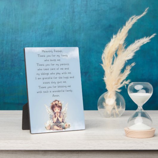 Blue Danke Child Prayer Tabletop Plaque Fotoplatte (Seite)