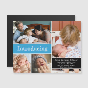 Blue Danke, dass Sie das zweite Baby-Foto vorstell Magnetkarte