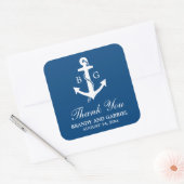 Blue Danke Nautic Monogram Wedding Stickers (Umschlag)