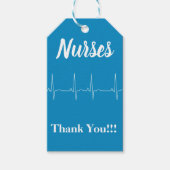 Blue Danke Nurses Heartbeat Geschenkanhänger (Vorderseite)