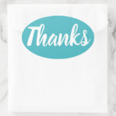 Blue Dankeschön an einfache Visitenkarte Ovaler Aufkleber (Tasche)