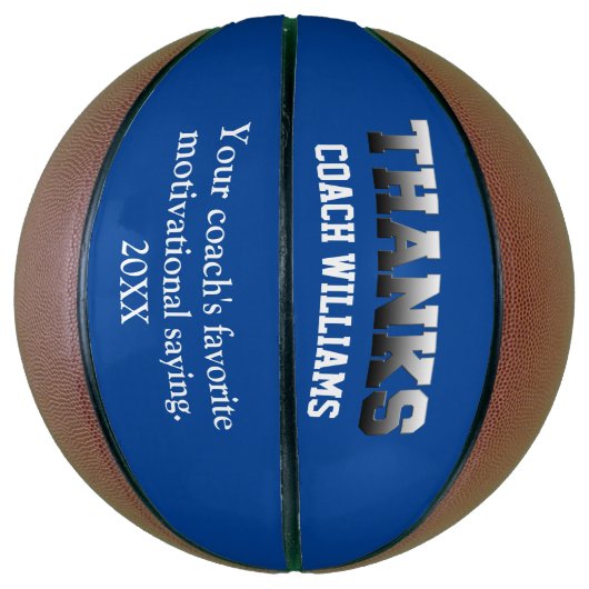 Blue Dankeschön Coach Keepake Basketball (Vertikal)