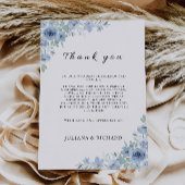 Blue Dankeschön Letter, Napkin Note Menu Menükarte