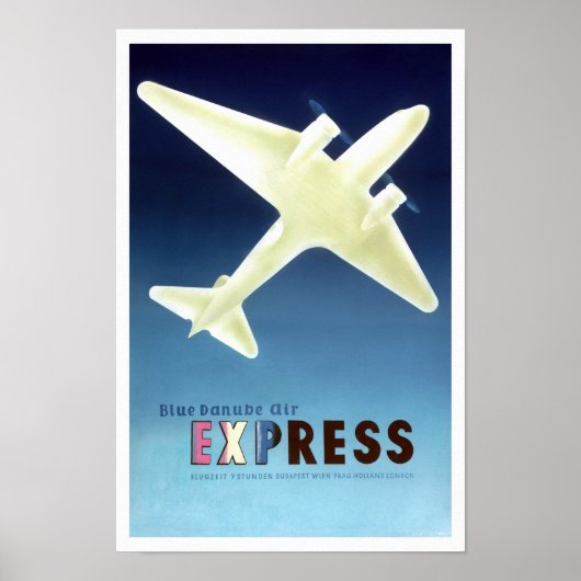 Blue Danube Air Express Vintage Poster 1936 (Vorne)