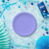 Blue Dark Squiggly Square Pappteller (Party)