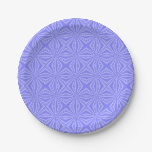 Blue Dark Squiggly Square Pappteller (Vorderseite)