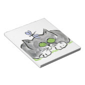 Blue Darning Needle und Grau Kitten Notizblock (angewinkelt)