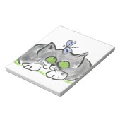 Blue Darning Needle und Grau Kitten Notizblock (Rotiert)