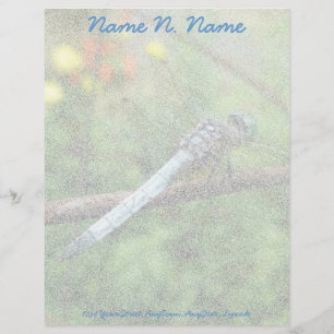 Blue Dasher Dragonfly Items Letterhead Briefbogen