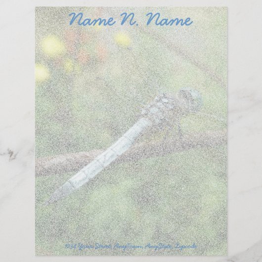Blue Dasher Dragonfly Items Letterhead Briefbogen (Vorderseite)