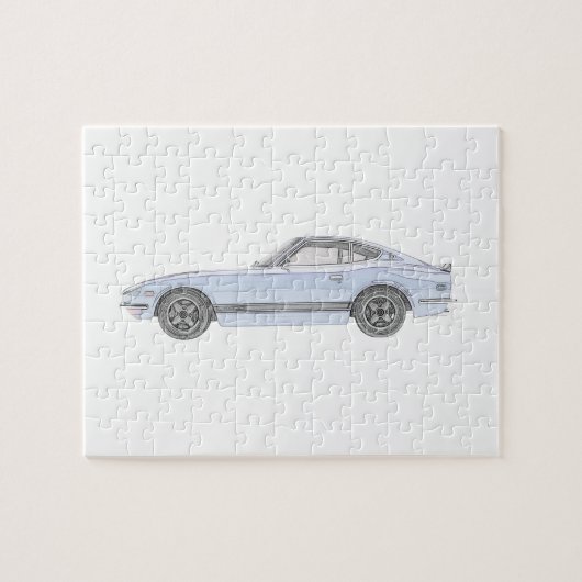 Blue Datsun 240Z Stift Rendering Puzzle (Horizontal)