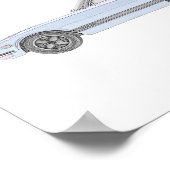 Blue Datsun 240Z Stift Zeichnend Wert Poster (Ecke)