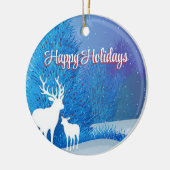 Blue Day mit Rentier Keramik Ornament (Links)