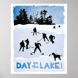 Blue Day on Lake Pond Hockey Poster