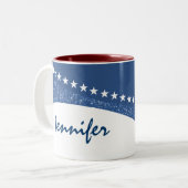 Blue Dazzling Star Curves Tasse (Vorderseite Links)