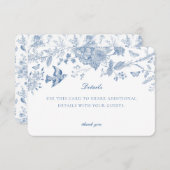 Blue De Toile Jouy Details Card Einladung einfügen (Vorne/Hinten)
