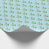 Blue Deck The Palms Tropical Christmas Santa Flami Geschenkpapier (Ecke)