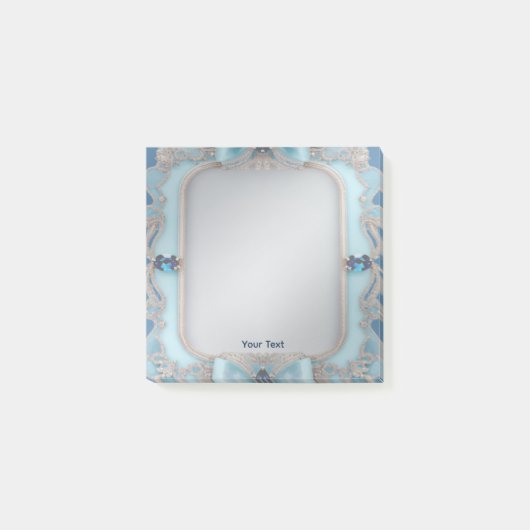 Blue Decoration Frame Notes Post-it Klebezettel (Vorderseite)