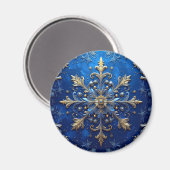 Blue Decorative Christmas Holiday Magnet (Vorderseite/Rückseite)