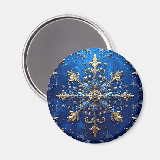 Blue Decorative Christmas Holiday Magnet (Vorderseite/Rückseite)