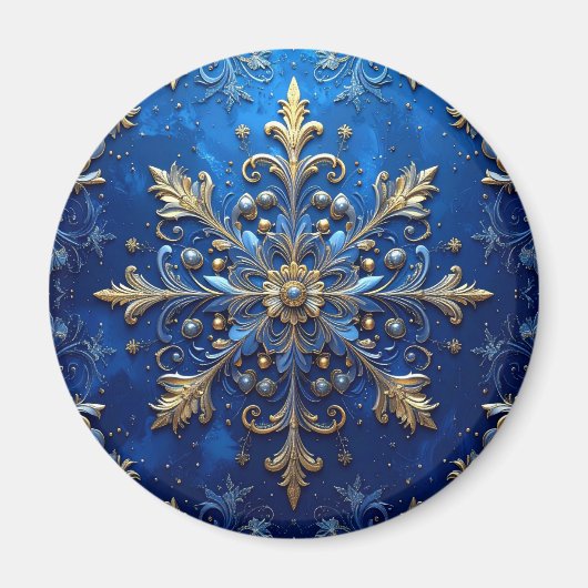 Blue Decorative Christmas Holiday Magnet (Vorne)