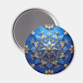 Blue Decorative Christmas Holiday Magnet (Vorderseite/Rückseite)
