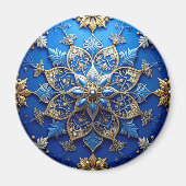 Blue Decorative Christmas Holiday Magnet (Vorne)