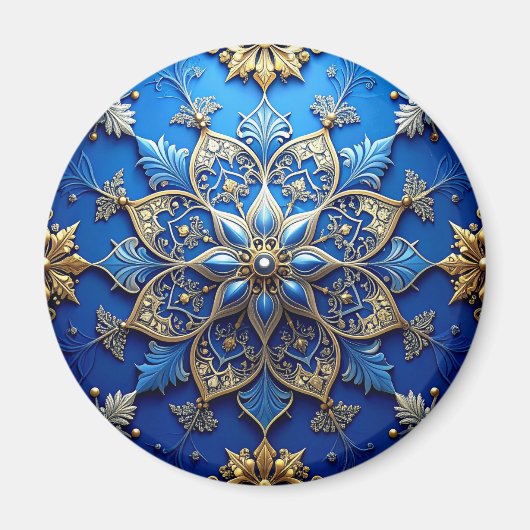 Blue Decorative Christmas Holiday Magnet (Vorne)