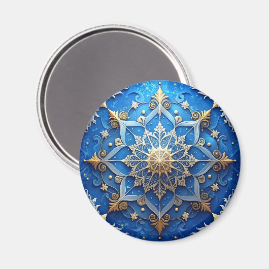 Blue Decorative Christmas Holiday Magnet (Vorderseite/Rückseite)