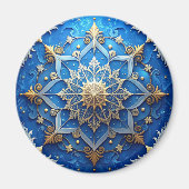 Blue Decorative Christmas Holiday Magnet (Vorne)