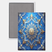 Blue Decorative Christmas Holiday Magnet (Vorderseite/Rückseite)
