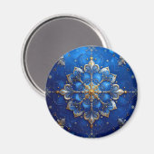Blue Decorative Christmas Holiday Magnet (Vorderseite/Rückseite)