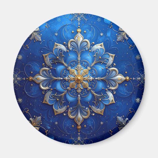 Blue Decorative Christmas Holiday Magnet (Vorne)