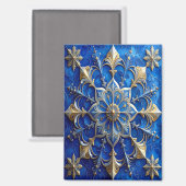 Blue Decorative Christmas Holiday Magnet (Vorderseite/Rückseite)