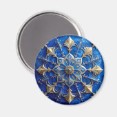 Blue Decorative Christmas Holiday Magnet (Vorderseite/Rückseite)