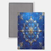 Blue Decorative Christmas Holiday Magnet (Vorderseite/Rückseite)