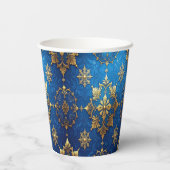 Blue Decorative Christmas Holiday Paper Cups Pappbecher (Rückseite)