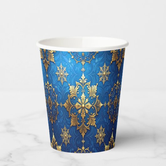 Blue Decorative Christmas Holiday Paper Cups Pappbecher (Links)