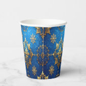 Blue Decorative Christmas Holiday Paper Cups Pappbecher (Rechts)