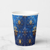 Blue Decorative Christmas Holiday Paper Cups Pappbecher (Rechts)