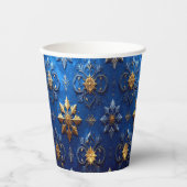 Blue Decorative Christmas Holiday Paper Cups Pappbecher (Vorderseite)