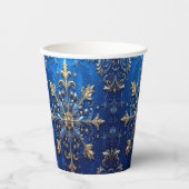 Blue Decorative Christmas Holiday Paper Cups Pappbecher (Vorderseite)