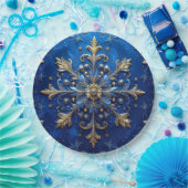 Blue Decorative Christmas Holiday Paper Plate Pappteller (Party)