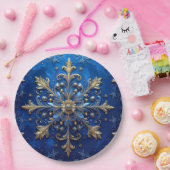 Blue Decorative Christmas Holiday Paper Plate Pappteller (Party)